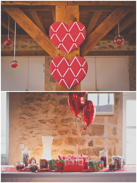 red hearts wedding