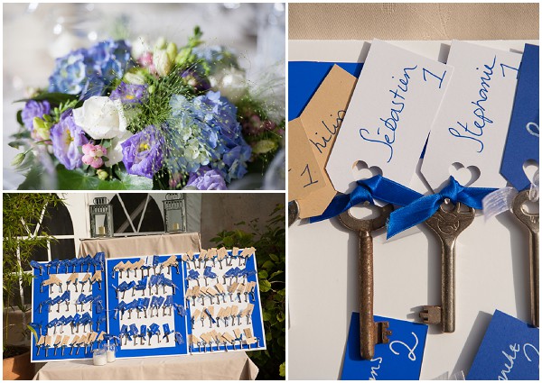 blue and white wedding