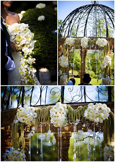 white dramatic wedding flowers