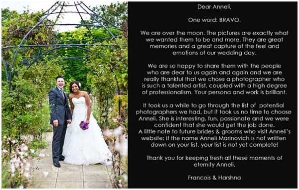 Happy clients - Harshna & Francois