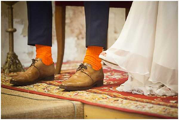 groom orange socks