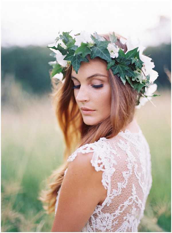 boho bride with floral crown