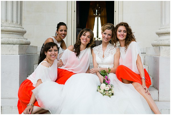 orange bridesmaids