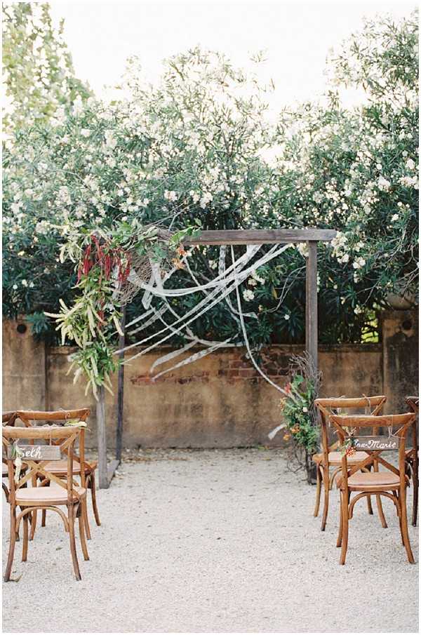 outdoor wedding aisle