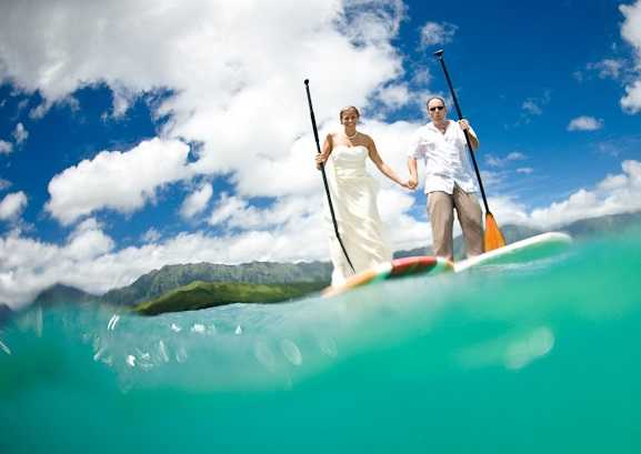 paddle boarding trash the dress