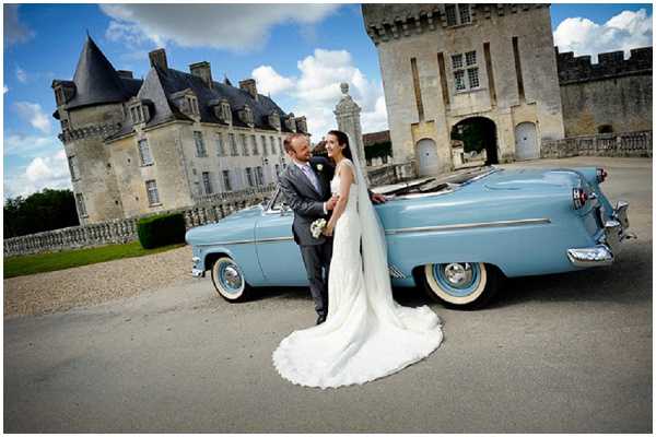 vintage american wedding car