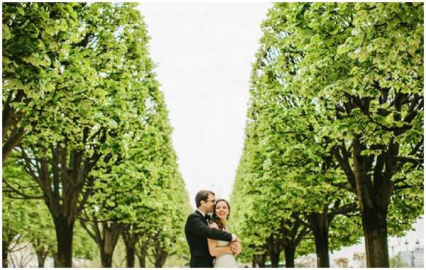 tree lined wedding