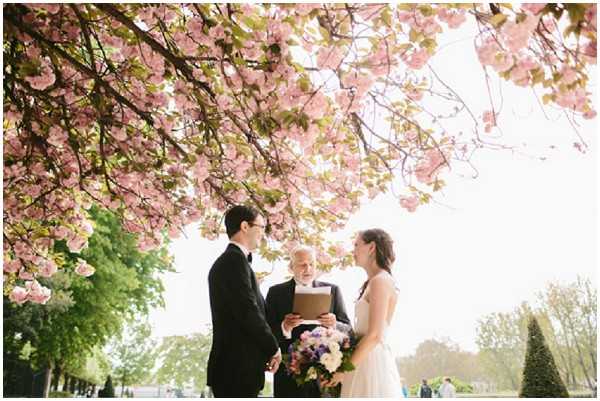 wedding under cherry blossom