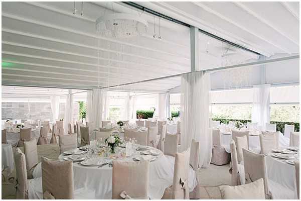 white wedding reception