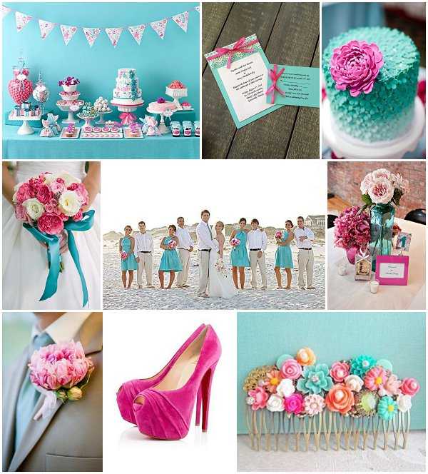 aqua wedding ideas pink