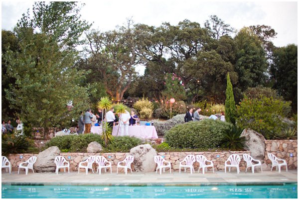 poolside wedding reception