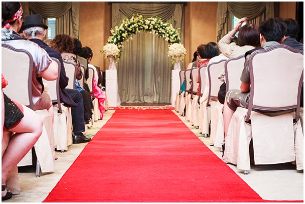 red carpet wedding aisle