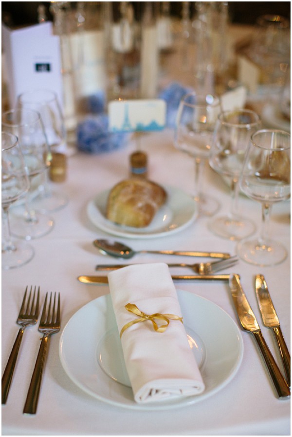 blue gold wedding table