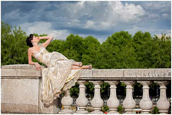 champagne bridal gown