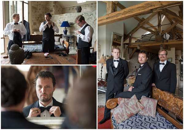 groom preparations black tie