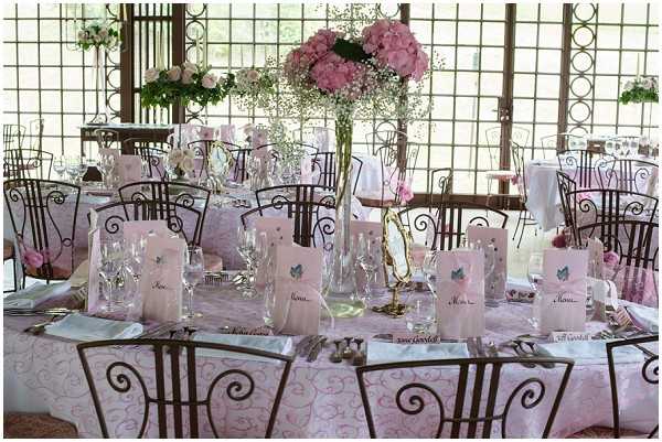 dusky pink wedding reception