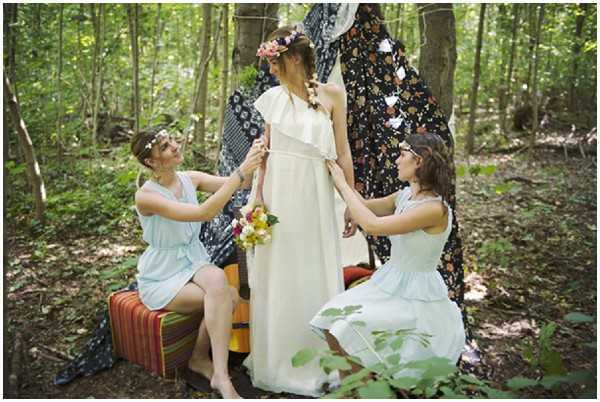 bohemian bridal party