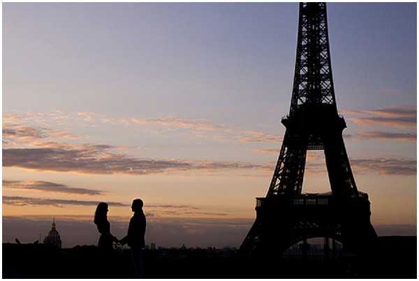 eiffel tower sunset