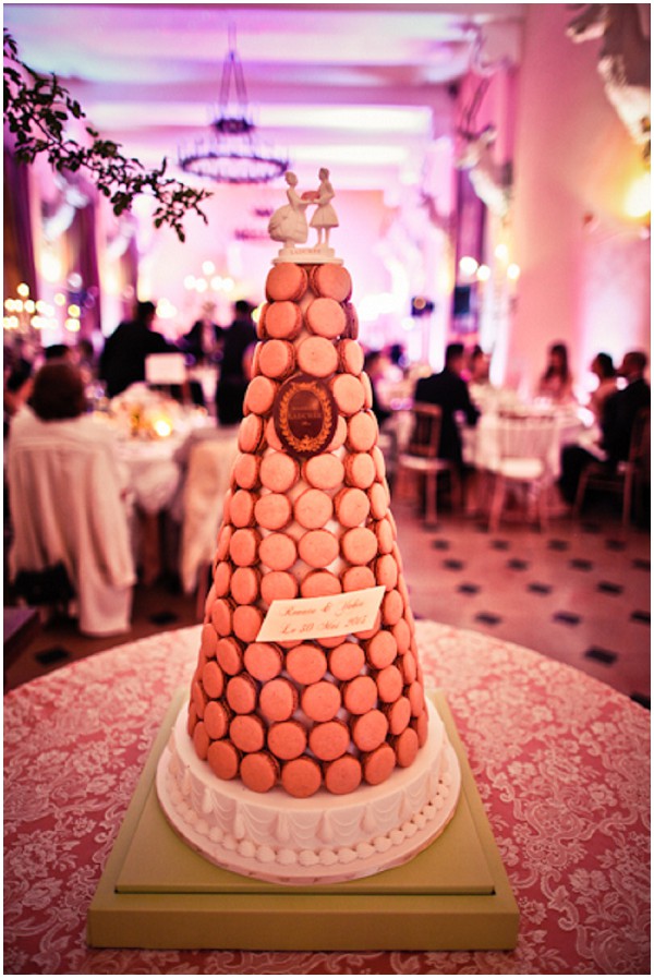 macaron tower as alternative delicious wedding cake