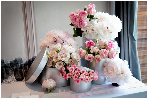 pink floral wedding display