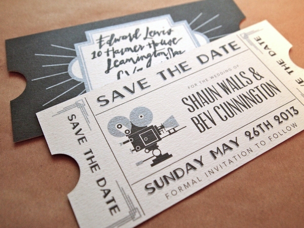 Retro film style save the dates cards from Ink Love Stationery