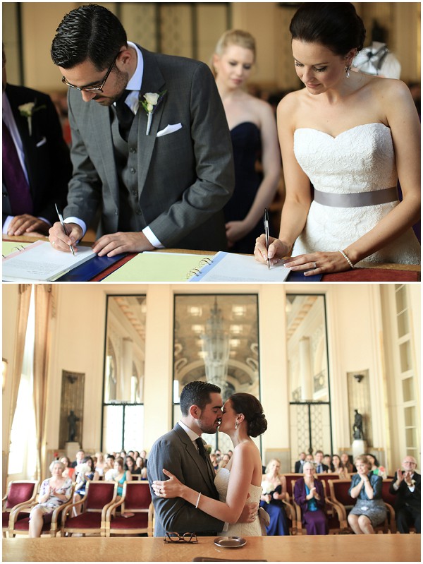 Signing wedding registry in Paris 