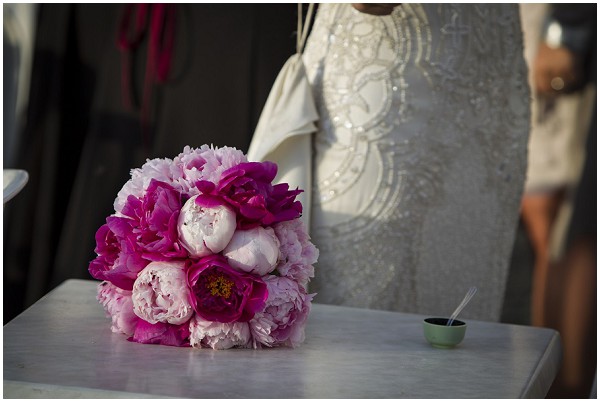 pink white bride bouquet