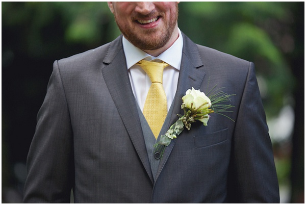 yellow groom tie