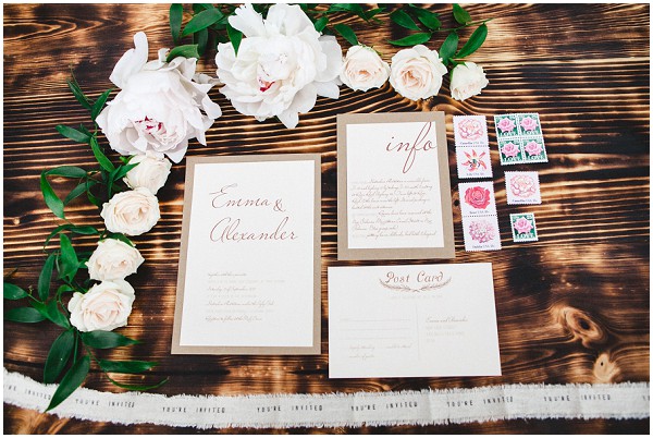 blush wedding stationery