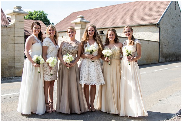 champagne mismatched bridesmaids