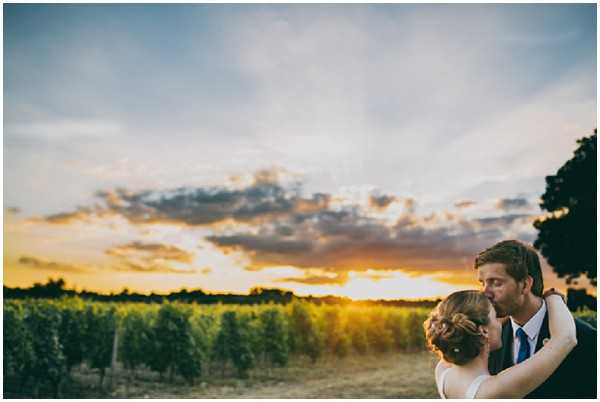 dramatic sunset wedding