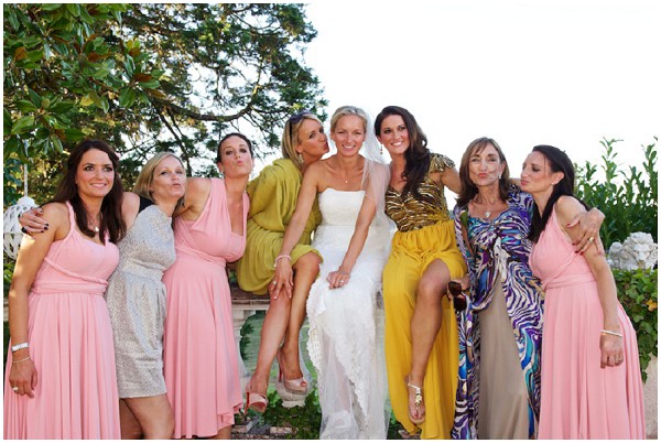 mismatched bridesmaids in colours and prints | Image by Stephenson Imagery