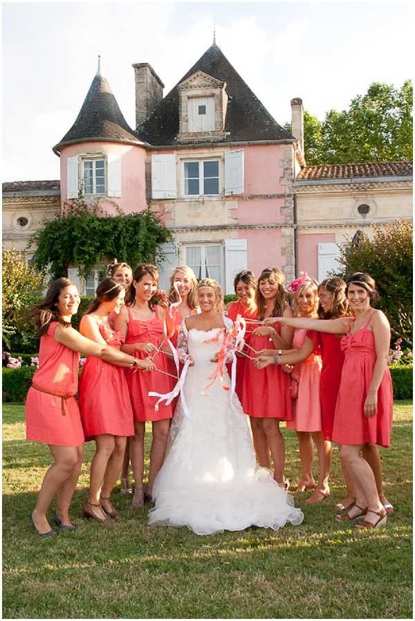 pink coral wedding france