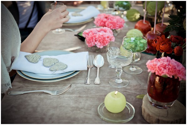 vintage wedding with colourful decorations