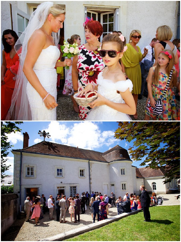 wedding in sunshine with chic little bridesmaid