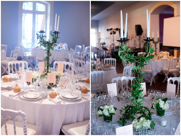 white wedding tables