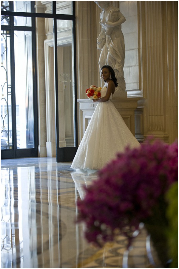 bridal portrait in Paris hotel