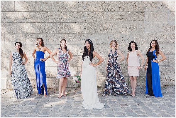 patterned bridesmaids
