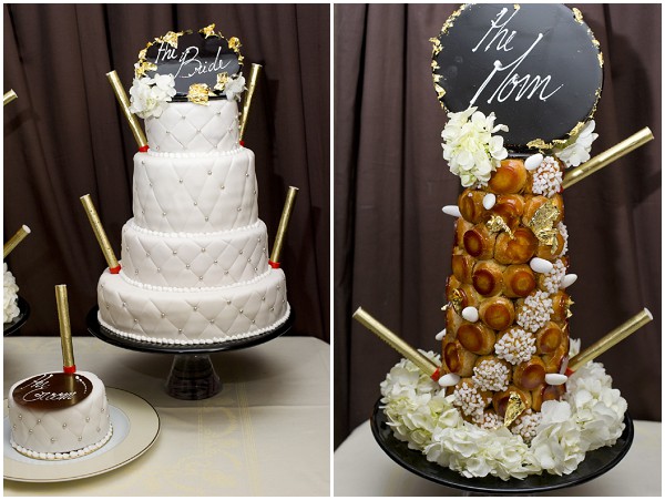 wedding cake and croquembouche