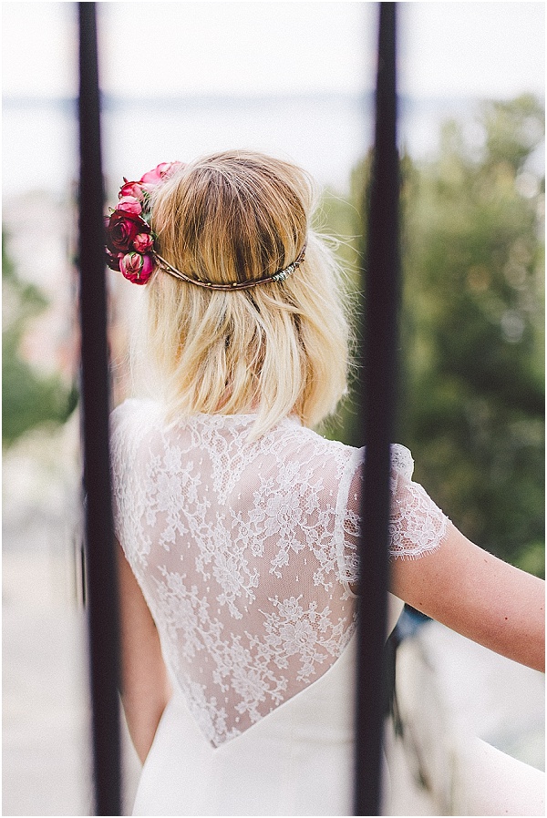 lace back wedding dress