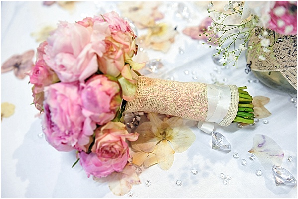 romantic pink wedding flowers