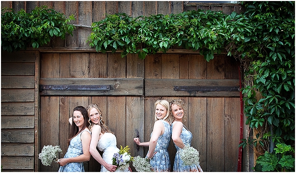 patterned bridesmaids