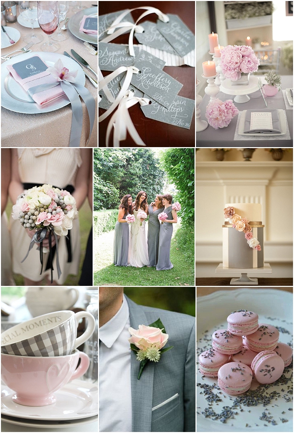pink grey wedding ideas