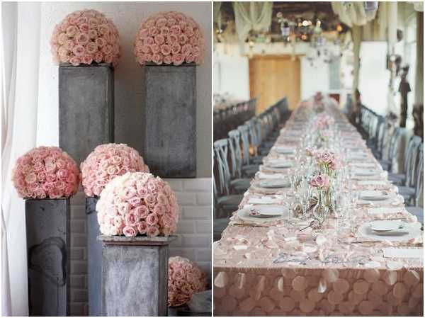 blush grey wedding decorations