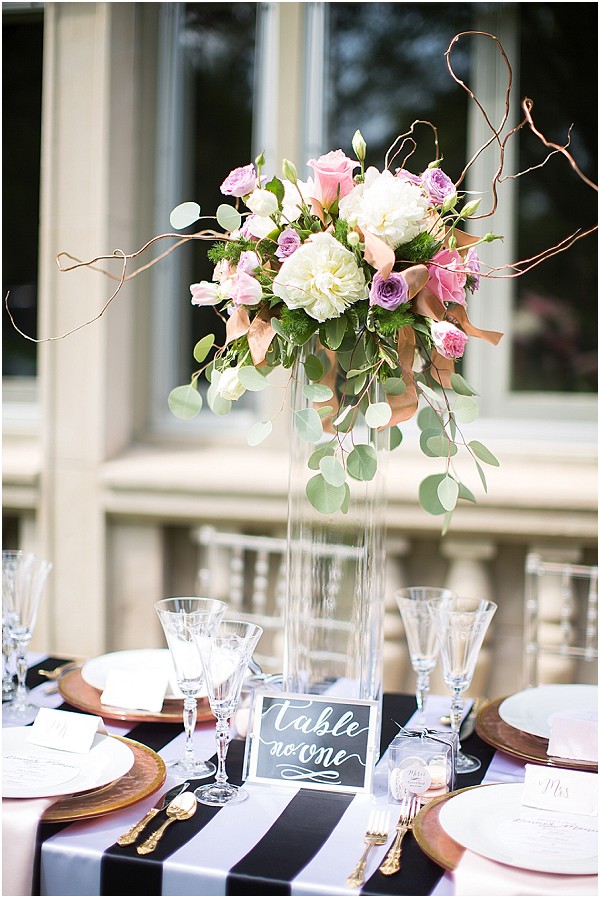 elevated wedding table flowers