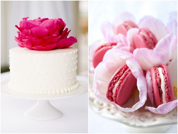 pink white wedding cakes