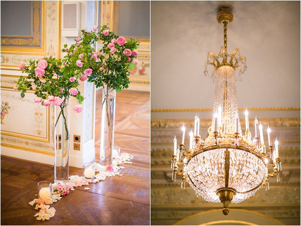 flowers and chandeliers