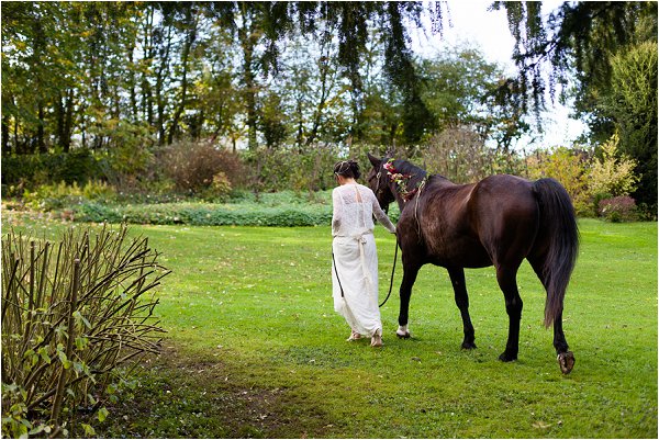 horse wedding transport