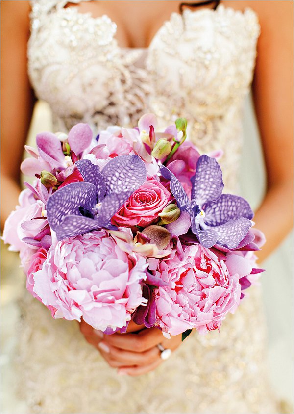 purple and pink wedding bouquet