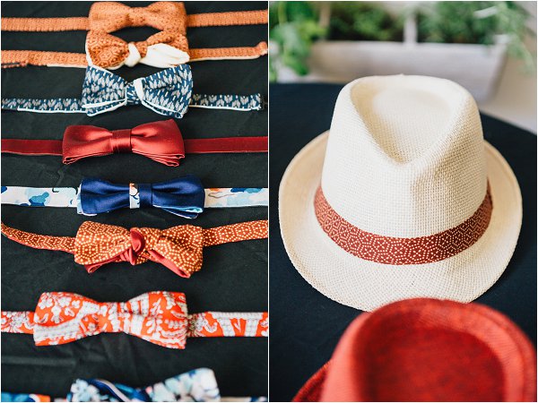 groom bow tie and hats